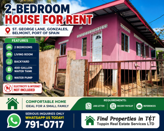 2-BEDROOM HOUSE FOR RENT IN GONZALES, BELMONT – St. George Lane Rental with Backyard & Water Tank