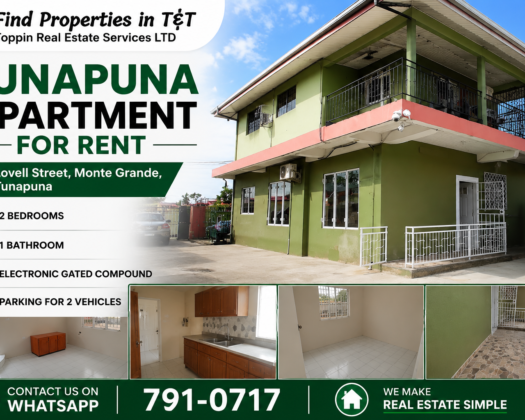 Tunapuna Apartment for Rent – Lovell Street, Monte Grande – $3,800.