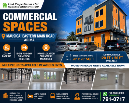Commercial Office Space for Lease in Mausica, Eastern Main Road — Starting from $10/sqft