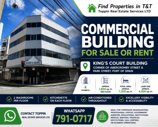Commercial Building for Sale or Rent in Port of Spain – $7000,000./ $40,000. Monthly
