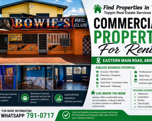 Commercial Property for Rent in Arouca – $12,000