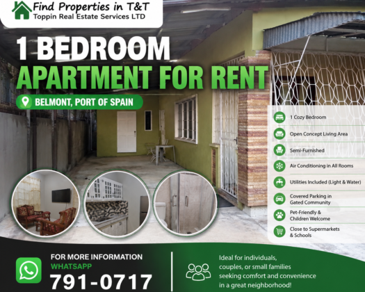 1 Bedroom Semi-Furnished Apartment for Rent in Belmont – $3,500